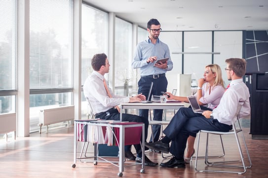 Business people sitting at corporate meeting