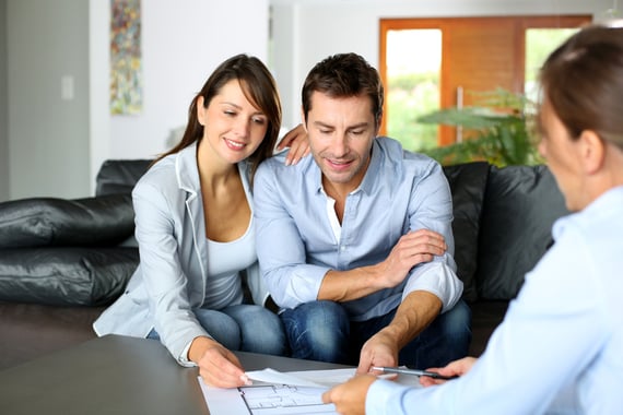 Couple meeting consultant for financial contract-1